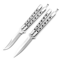 Couteau papillon d'entraînement en acier 420 de haute qualité, non tranchant, couteaux de chasse pliants, outils sûrs pour le camping et la randonnée