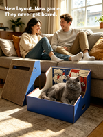 Lit de repos pour chat en carton ondulé de luxe moderne, assemblage rapide, pour la décoration de la maison et le repos des chats