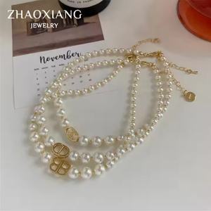 Fabricant de bijoux sur mesure, colliers de perles d'eau douce, collier ras du cou pour femmes, petite amie, matériau en alliage, collier de créateur tendance - Product Image 6