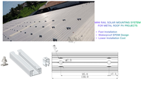 Support de fixation solaire en aluminium pour panneaux photovoltaïques, structure de montage sur toit haute résistance, installation rapide sans rail, usine OEM