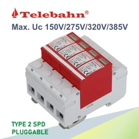 Parafoudre triphasé KEMA T2 4P 20-40kA pour protection contre les surtensions AC 150V 275V 320V 385V (TN-S)