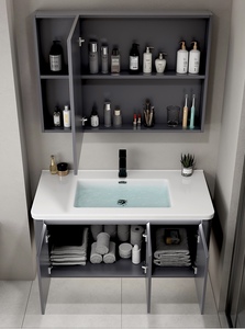 Spazio moderno in lega di alluminio combinazione di vanità <span class=keywords><strong>bagno</strong></span> armadietto di stoccaggio mobili da <span class=keywords><strong>bagno</strong></span> di vanità <span class=keywords><strong>lavandino</strong></span> <span class=keywords><strong>mobile</strong></span> con specchio - Product Image 6
