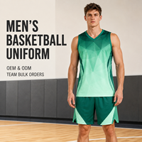 Seragam Basket Pria Geometris Gradasi Kustom, Set Jersey Berbahan Mesh Bernapas dengan Kerah V untuk Pertandingan Bola Basket Profesional
