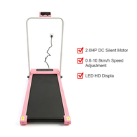 Tapis de marche pliable portable sous le bureau, silencieux, avec écran LED et télécommande, pour la maison, le bureau et le fitness cardio