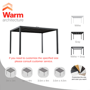 OEM/ODM Pergola elettrica <span class=keywords><strong>Gazebo</strong></span> giardino esterno pergolato in alluminio Pergola luci archi perbores personalizzazione WPC pavimento - Product Image 6