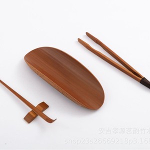 Cuchara de Té Ovalada de Bambú Carbonizado Pulida a Mano, Accesorio para la Ceremonia del Té - Product Image 5