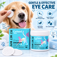 Lingettes nettoyantes pour les yeux des animaux de compagnie, ingrédients naturels OEM, kits de toilettage humides, nettoyant pour les yeux, chiens, chats, chiots, chatons, élimine les sécrations, non parfumé