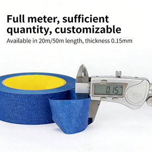 Cinta de enmascarar acrílica de algodón ecológica para renovación y pintura de paredes, sin residuos, fácil de rasgar, borde limpio, cinta de <span class=keywords><strong>pintor</strong></span> azul - Product Image 6