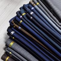 Tissu de costume TR tissé biologique très demandé, avec lisière anglaise, élastique, teinture réactive, doublure personnalisée pour vêtements de travail et uniformes scolaires