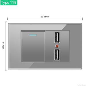 Interruptor de Pared con Panel Táctil Estándar Americano, Tipo 118, Vidrio Templado Negro, Botón de Reinicio de Dos Vías, Interruptor Moderno - Product Image 6