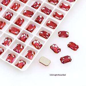 אבני חן אקולוגיות תלת-ממדיות שטוחות בתחתית, בצורת מתומן, לקישוט ציפורניים, זכוכית/קריסטל, 8*<span class=keywords><strong>5</strong></span>.<span class=keywords><strong>5</strong></span> מ\\\"מ, ללא הדבקה בחום - Product Image 5