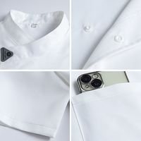 Vente en gros d'usine Uniformes de chef Logo personnalisé Vêtements de chef respirants Uniforme de chef d'hôtel-restauration à manches courtes pour hommes