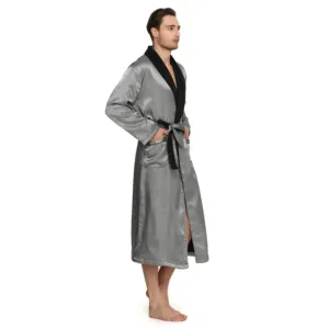 bulk Men's Satin robe Printed night dress for men men lounge wear sleep wear Pajamas Soft silk Bath Robe kimono