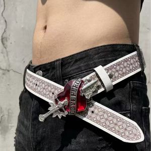 <span class=keywords><strong>Ceinture</strong></span> pour hommes de style européen américain Vintage Punk <span class=keywords><strong>Ceinture</strong></span> à une flèche en alliage PU et plastique Cross-Border Belts - Product Image 6