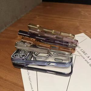 <span class=keywords><strong>Custodia</strong></span> per telefono in morbido TPU di lusso con brillantini magnetici con diamanti per <span class=keywords><strong>Apple</strong></span> Iphone 17 Air 16 15 Pro Max <span class=keywords><strong>custodia</strong></span> con diamante <span class=keywords><strong>trasparente</strong></span> - Product Image 4
