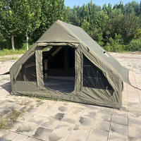Tente de camping gonflable d'extérieur vert foncé 1 pièce Oxford imperméable 6.3 ㎡   Tente Safari à 2 Portes en Gros, Tente Gonflable pour Maison