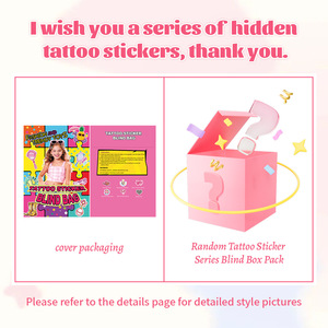 Set de Bolsas Sorpresa de Calcomanías de Tatuajes de Moda de Dibujos Animados para Niños, Calcomanías Impermeables para Arte Corporal, para Estilo y Disfraces - Product Image 2