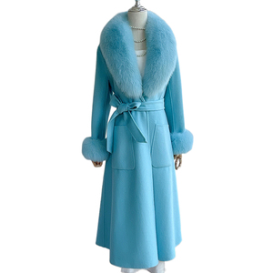 <span class=keywords><strong>Manteau</strong></span> en Cachemire Laine Double Face ZDFURS* pour <span class=keywords><strong>Femme</strong></span>, <span class=keywords><strong>Manteau</strong></span> Hiver en Laine Double Face avec Col en Fourrure de Renard, <span class=keywords><strong>Manteau</strong></span> de Fourrure <span class=keywords><strong>Mi</strong></span>-<span class=keywords><strong>Long</strong></span> - Product Image 1