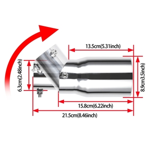 Stainless Steel Exhaust Tip Adjustable Universal Fit for <b>Car</b> SUV Single Rolled Exhaust Pipe Tip with Bolt-On - Product Image 3
