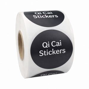 Étiquettes autocollantes personnalisées imperméables en vinyle rond pour emballage et branding - Product Image 1