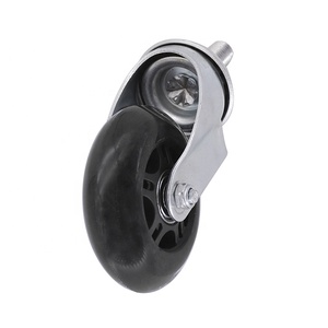 Ensemble de roulettes pivotantes de 3 pouces M10 M11 M12 avec tige filetée, roulettes pour chaise de bureau, polyuréthane PU silencieux, roulettes de 75 mm avec <span class=keywords><strong>frein</strong></span> - Product Image 5
