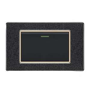 แผงพีซีสีดำด้าน 2 ชุด พร้อมไฟแสดงสถานะ LED แบบทางเดียว 16A สวิตช์เปิด/ปิด สำหรับบันได ผนัง สวิตช์อเนกประสงค์ - Product Image 1