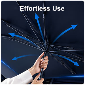 ที่บังแดดภายในรถพับอัตโนมัติผ้าไทเทเนียมปลอกหนังร่มกันแดด - Product Image 3