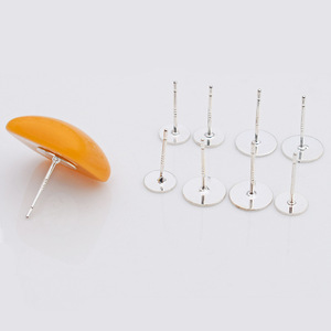 S925 Silver Earring <b>Posts</b> Flat <b>Round</b> 6mm 8mm For Earring Making Jewelry Findings Components - Product Image 1