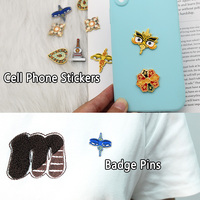 Autocollants personnalisés multifonctionnels 3D plaqués or pour téléphone portable autocollants métal émail broche saoudien 3m autocollant décoratif pour étui de téléphone