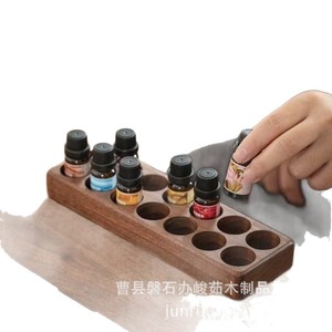 Wooden Essential Oil Storage Rack <b>Desktop</b> 12 Holes Cosmetic Organizer For Perfume Lipstick Sample Display - Product Image 1