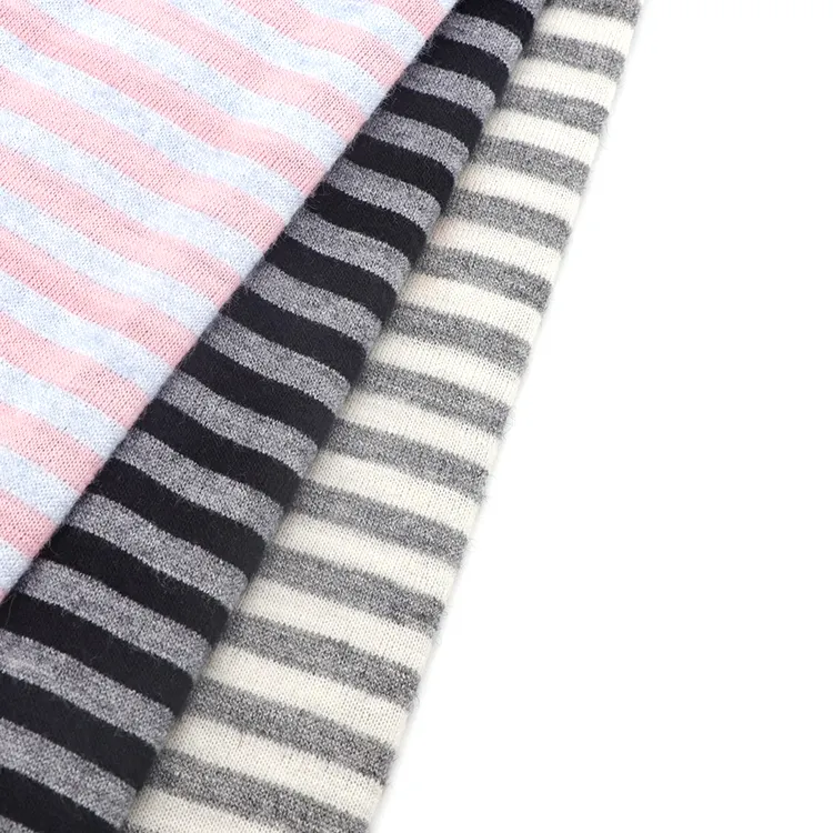 Cusotms Stripe Jersey Stoff Acryl Rayon Polyester Nylon Mischung Jersey Stoff für T-Shirt