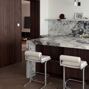 Tabouret <span class=keywords><strong>de</strong></span> <span class=keywords><strong>bar</strong></span> haut en acier inoxydable <span class=keywords><strong>de</strong></span> style minimaliste moderne, luxe, pour la maison, l'hôtel, la salle à manger, le commerce, avec dossier, pour le salon - Product Image 1