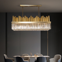 2025 personnalisé moderne intérieur luxe cristal Restaurant suspension hôtel cylindre rectangulaire Led lustre en cristal