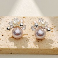 Boucles d'oreilles clous haut de gamme en laiton, motif feux d'artifice perlés, tendance pour accessoires quotidiens