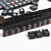 Ensemble de Mahjong américain personnalisé en mélamine noire, jeu de voyage de luxe monocouche, jeu de Mahjong de table, tuiles Oh My Mahjong