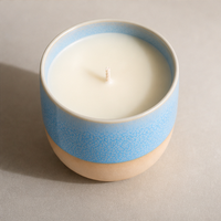 Pot en céramique bleu poussière de luxe, bougie parfumée à la cire de soja naturelle vintage, boîte cadeau personnalisée