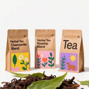 Sachet Doypack Personnalisé en Aluminium Mylar avec Fermeture Zip Refermable, Qualité Alimentaire, Écologique, pour Thé en Vrac - Product Image 2