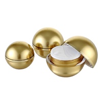 Pot cosmétique vide de luxe en acrylique sphérique doré pour crème contour des yeux, échantillon, 15g 30g 50g