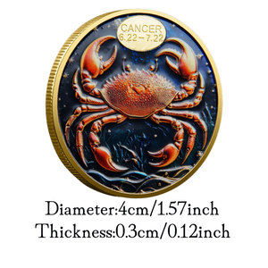Distintivo regalo commemorativo con stampa a colori placcati oro <span class=keywords><strong>oroscopo</strong></span> <span class=keywords><strong>cancro</strong></span> - Product Image 2