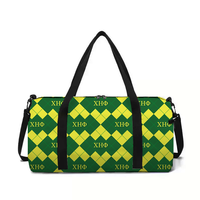 Sac de sport et de voyage en gros, grande capacité, imprimé argyle avec lettres grecques de sororité, sac à main portable, cadeau