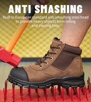Chaussures de sécurité à embout d'acier en stock, imperméables, robustes, à fermeture éclair, résistantes à l'huile, bottes de sécurité en cuir australiennes pour hommes, pour le travail