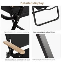 Chaise pliante portable SYNC F25 Kermit en hêtre pour extérieur, pêche, camping, loisirs, plage, style lune
