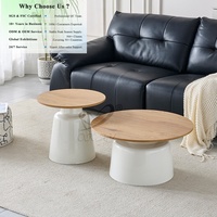 Table basse OKAY, design rond luxueux et simple, style moderne minimaliste, plateau en MDF de qualité supérieure, ensemble de tables basses modernes