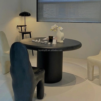 Table Ronde Moderne de Luxe Européenne en Fibre de Verre avec Plateau en Résine pour Entrée d'Hôtel, Balcon et Jardin - Vente Directe Usine