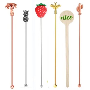 Accessoires de Bar avec Logo Personnalisé en Acier Inoxydable, Rose, Or, Argent, Cuivre, Cocktail, Bâton de Mélange, Agitateur de <span class=keywords><strong>Café</strong></span> <span class=keywords><strong>Réutilisable</strong></span> - Product Image 5