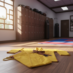 Kimono de Jiu Jitsu Karate Amarillo de Alta Calidad, Uniforme de Artes Marciales de Algodón Unisex Hecho a Medida - Product Image 3