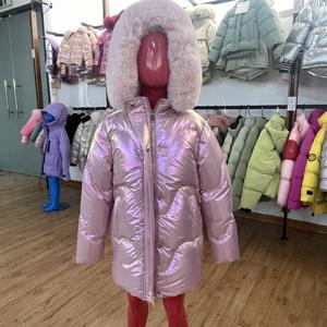 Gran oferta OEM niñas invierno nieve blazer piel sudaderas con capucha prendas de vestir exteriores grueso cálido a prueba de viento abrigo niños chaquetas - Product Image 1