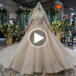 HTL825 ağır boncuklu ilk bayan islam düğün elbisesi es dubai basit düğün elbisesi