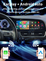 Lecteur multimédia automobile à double écran, instrument numérique à cristaux liquides pour Audi A4 2009-2016, Carplay, Android Auto, navigation GPS