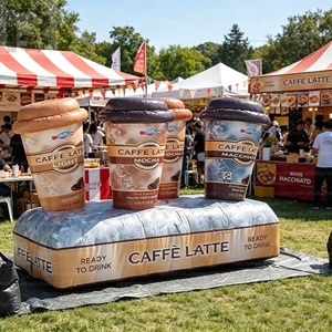 Gobelet à café gonflable géant personnalisé avec logo et base stable pour café, boutique de boissons, publicité routière - Product Image 4